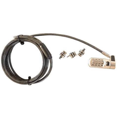 RCT Keyed 3 in 1 Notebook Security Lock; T-Bar; T-Bar Nano and Wedge Lock Slot Compatible; 2m